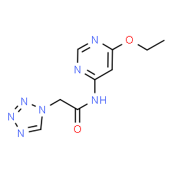 ChemSpider 2D Image | N-(6-Ethoxy-4-pyrimidinyl)-2-(1H-tetrazol-1-yl)acetamide | C9H11N7O2