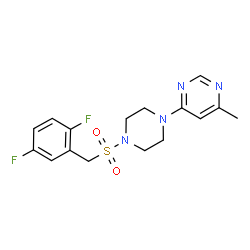 ChemSpider 2D Image | 4-{4-[(2,5-Difluorobenzyl)sulfonyl]-1-piperazinyl}-6-methylpyrimidine | C16H18F2N4O2S