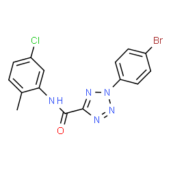 ChemSpider 2D Image | 2-(4-Bromophenyl)-N-(5-chloro-2-methylphenyl)-2H-tetrazole-5-carboxamide | C15H11BrClN5O