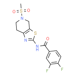 ChemSpider 2D Image | 3,4-Difluoro-N-[5-(methylsulfonyl)-4,5,6,7-tetrahydro[1,3]thiazolo[5,4-c]pyridin-2-yl]benzamide | C14H13F2N3O3S2