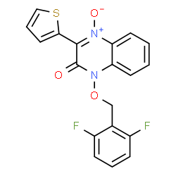 ChemSpider 2D Image | 1-[(2,6-Difluorobenzyl)oxy]-3-(2-thienyl)-2(1H)-quinoxalinone 4-oxide | C19H12F2N2O3S