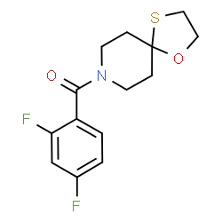 ChemSpider 2D Image | (2,4-Difluorophenyl)(1-oxa-4-thia-8-azaspiro[4.5]dec-8-yl)methanone | C14H15F2NO2S