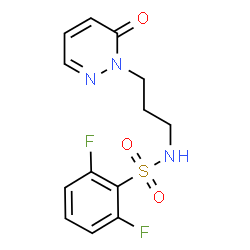 ChemSpider 2D Image | 2,6-Difluoro-N-[3-(6-oxo-1(6H)-pyridazinyl)propyl]benzenesulfonamide | C13H13F2N3O3S