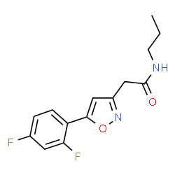 ChemSpider 2D Image | 2-[5-(2,4-Difluorophenyl)-1,2-oxazol-3-yl]-N-propylacetamide | C14H14F2N2O2