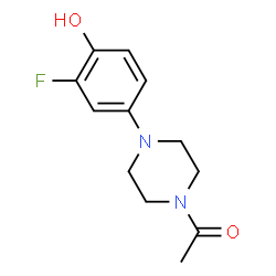 ChemSpider 2D Image | 1-[4-(3-Fluoro-4-hydroxyphenyl)-1-piperazinyl]ethanone | C12H15FN2O2