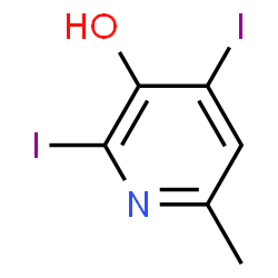 ChemSpider 2D Image | 2,4-Diiodo-6-methyl-3-pyridinol | C6H5I2NO