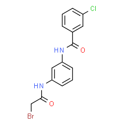 ChemSpider 2D Image | N-{3-[(Bromoacetyl)amino]phenyl}-3-chlorobenzamide | C15H12BrClN2O2
