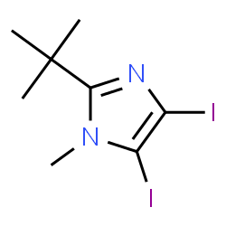 ChemSpider 2D Image | 4,5-Diiodo-1-methyl-2-(2-methyl-2-propanyl)-1H-imidazole | C8H12I2N2