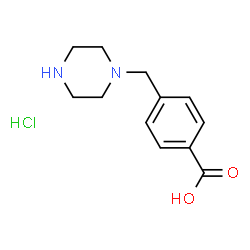 ChemSpider 2D Image | 4-(1-Piperazinylmethyl)benzoic acid hydrochloride (1:1) | C12H17ClN2O2