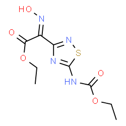 ChemSpider 2D Image | Ethyl (2Z)-{5-[(ethoxycarbonyl)amino]-1,2,4-thiadiazol-3-yl}(hydroxyimino)acetate | C9H12N4O5S