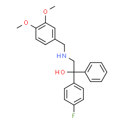 ChemSpider 2D Image | 2-[(3,4-Dimethoxybenzyl)amino]-1-(4-fluorophenyl)-1-phenylethanol | C23H24FNO3