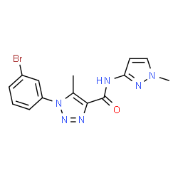 ChemSpider 2D Image | 1-(3-Bromophenyl)-5-methyl-N-(1-methyl-1H-pyrazol-3-yl)-1H-1,2,3-triazole-4-carboxamide | C14H13BrN6O