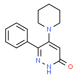 ChemSpider 2D Image | 6-Phenyl-5-(1-piperidinyl)-3(2H)-pyridazinone | C15H17N3O