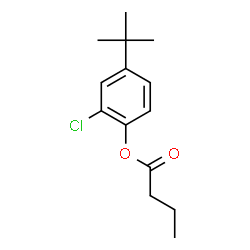 ChemSpider 2D Image | 2-Chloro-4-(2-methyl-2-propanyl)phenyl butyrate | C14H19ClO2