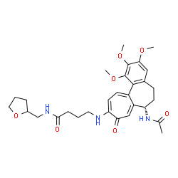 ChemSpider 2D Image | 4-{[(7S)-7-Acetamido-1,2,3-trimethoxy-9-oxo-5,6,7,9-tetrahydrobenzo[a]heptalen-10-yl]amino}-N-(tetrahydro-2-furanylmethyl)butanamide | C30H39N3O7