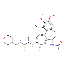 ChemSpider 2D Image | N~2~-[(7S)-7-Acetamido-1,2,3-trimethoxy-9-oxo-5,6,7,9-tetrahydrobenzo[a]heptalen-10-yl]-N-(tetrahydro-2H-pyran-4-ylmethyl)-L-alaninamide | C30H39N3O7