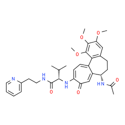 ChemSpider 2D Image | N~2~-[(7S)-7-Acetamido-1,2,3-trimethoxy-9-oxo-5,6,7,9-tetrahydrobenzo[a]heptalen-10-yl]-N-[2-(2-pyridinyl)ethyl]-L-valinamide | C33H40N4O6