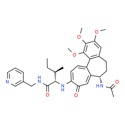 ChemSpider 2D Image | N~2~-[(7S)-7-Acetamido-1,2,3-trimethoxy-9-oxo-5,6,7,9-tetrahydrobenzo[a]heptalen-10-yl]-N-(3-pyridinylmethyl)-L-alloisoleucinamide | C33H40N4O6