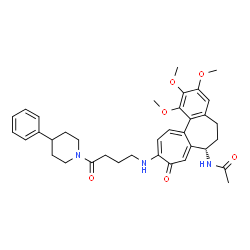 ChemSpider 2D Image | N-[(7S)-1,2,3-Trimethoxy-9-oxo-10-{[4-oxo-4-(4-phenyl-1-piperidinyl)butyl]amino}-5,6,7,9-tetrahydrobenzo[a]heptalen-7-yl]acetamide | C36H43N3O6