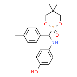 ChemSpider 2D Image | 4-{[(5,5-Dimethyl-2-oxido-1,3,2-dioxaphosphinan-2-yl)(4-methylphenyl)methyl]amino}phenol | C19H24NO4P