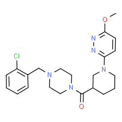 ChemSpider 2D Image | [4-(2-Chlorobenzyl)-1-piperazinyl][1-(6-methoxy-3-pyridazinyl)-3-piperidinyl]methanone | C22H28ClN5O2
