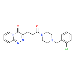 ChemSpider 2D Image | 3-{3-[4-(2-Chlorobenzyl)-1-piperazinyl]-3-oxopropyl}-4H-pyrido[2,1-c][1,2,4]triazin-4-one | C21H22ClN5O2