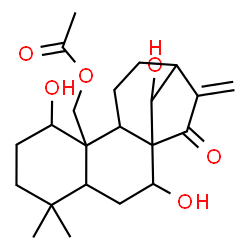 ChemSpider 2D Image | 1,7,14-Trihydroxy-15-oxokaur-16-en-20-yl acetate | C22H32O6