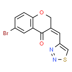 ChemSpider 2D Image | (3Z)-6-Bromo-3-(1,2,3-thiadiazol-4-ylmethylene)-2,3-dihydro-4H-chromen-4-one | C12H7BrN2O2S