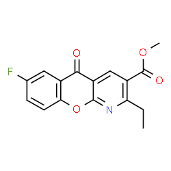 ChemSpider 2D Image | Methyl 2-ethyl-7-fluoro-5-oxo-5H-chromeno[2,3-b]pyridine-3-carboxylate | C16H12FNO4