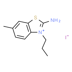 ChemSpider 2D Image | 2-Amino-6-methyl-3-propyl-1,3-benzothiazol-3-ium iodide | C11H15IN2S