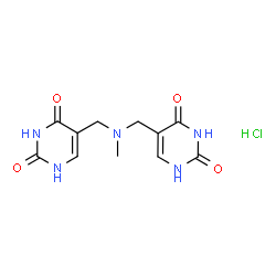 ChemSpider 2D Image | 5,5'-[(Methylimino)bis(methylene)]di(2,4(1H,3H)-pyrimidinedione) hydrochloride (1:1) | C11H14ClN5O4