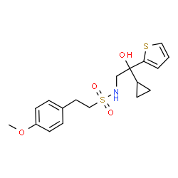 ChemSpider 2D Image | N-[2-Cyclopropyl-2-hydroxy-2-(2-thienyl)ethyl]-2-(4-methoxyphenyl)ethanesulfonamide | C18H23NO4S2