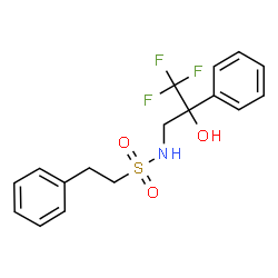 ChemSpider 2D Image | 2-Phenyl-N-(3,3,3-trifluoro-2-hydroxy-2-phenylpropyl)ethanesulfonamide | C17H18F3NO3S