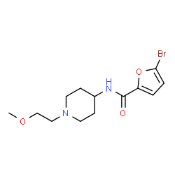 ChemSpider 2D Image | 5-Bromo-N-[1-(2-methoxyethyl)-4-piperidinyl]-2-furamide | C13H19BrN2O3