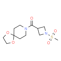 ChemSpider 2D Image | 1,4-Dioxa-8-azaspiro[4.5]dec-8-yl[1-(methylsulfonyl)-3-azetidinyl]methanone | C12H20N2O5S