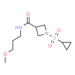 ChemSpider 2D Image | 1-(Cyclopropylsulfonyl)-N-(3-methoxypropyl)-3-azetidinecarboxamide | C11H20N2O4S