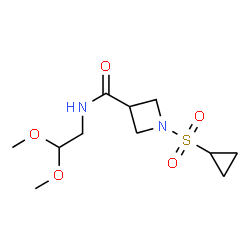 ChemSpider 2D Image | 1-(Cyclopropylsulfonyl)-N-(2,2-dimethoxyethyl)-3-azetidinecarboxamide | C11H20N2O5S