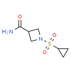 ChemSpider 2D Image | 1-(Cyclopropylsulfonyl)-3-azetidinecarboxamide | C7H12N2O3S