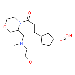 ChemSpider 2D Image | Formic acid - 3-cyclopentyl-1-(3-{[(2-hydroxyethyl)(methyl)amino]methyl}-4-morpholinyl)-1-propanone (1:1) | C17H32N2O5