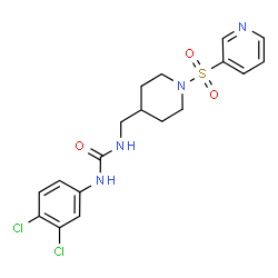 ChemSpider 2D Image | 1-(3,4-Dichlorophenyl)-3-{[1-(3-pyridinylsulfonyl)-4-piperidinyl]methyl}urea | C18H20Cl2N4O3S