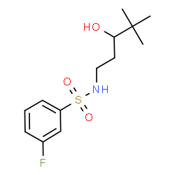ChemSpider 2D Image | 3-Fluoro-N-(3-hydroxy-4,4-dimethylpentyl)benzenesulfonamide | C13H20FNO3S