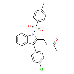 ChemSpider 2D Image | 4-{3-(4-Chlorophenyl)-1-[(4-methylphenyl)sulfonyl]-1H-indol-2-yl}-2-butanone | C25H22ClNO3S