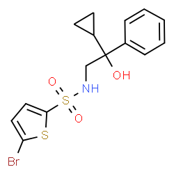 ChemSpider 2D Image | 5-Bromo-N-(2-cyclopropyl-2-hydroxy-2-phenylethyl)-2-thiophenesulfonamide | C15H16BrNO3S2