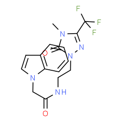 ChemSpider 2D Image | 2-(1H-Indol-1-yl)-N-{2-[4-methyl-5-oxo-3-(trifluoromethyl)-4,5-dihydro-1H-1,2,4-triazol-1-yl]ethyl}acetamide | C16H16F3N5O2