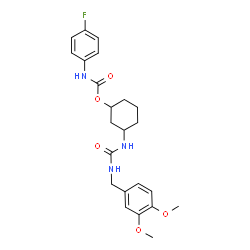 ChemSpider 2D Image | 3-{[(3,4-Dimethoxybenzyl)carbamoyl]amino}cyclohexyl (4-fluorophenyl)carbamate | C23H28FN3O5