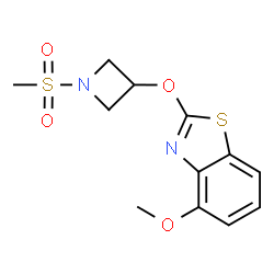 ChemSpider 2D Image | 4-Methoxy-2-{[1-(methylsulfonyl)-3-azetidinyl]oxy}-1,3-benzothiazole | C12H14N2O4S2