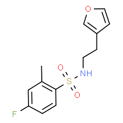 ChemSpider 2D Image | 4-Fluoro-N-[2-(3-furyl)ethyl]-2-methylbenzenesulfonamide | C13H14FNO3S