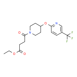 ChemSpider 2D Image | Ethyl 4-oxo-4-(4-{[5-(trifluoromethyl)-2-pyridinyl]oxy}-1-piperidinyl)butanoate | C17H21F3N2O4