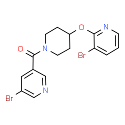 ChemSpider 2D Image | (5-Bromo-3-pyridinyl){4-[(3-bromo-2-pyridinyl)oxy]-1-piperidinyl}methanone | C16H15Br2N3O2