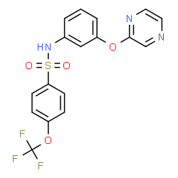 ChemSpider 2D Image | N-[3-(2-Pyrazinyloxy)phenyl]-4-(trifluoromethoxy)benzenesulfonamide | C17H12F3N3O4S